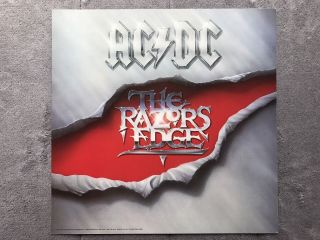 Ac/dc The Razors Edge Rare Promo 12 X 12 Poster Flat 1990