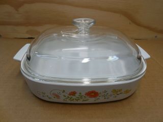 Corning Ware Wildflower Series A - 10 - B Casserole Baking Dish 2.  5 Qt With Lid 2