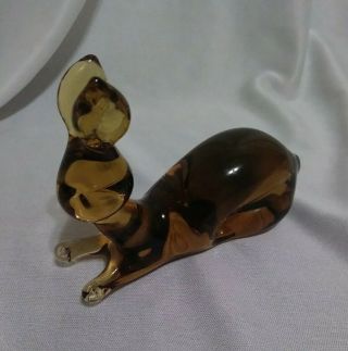 Vtg Kanawha Art Glass Hand Crafted Amber Glass Rabbit/Bunny Figurine EUC 2