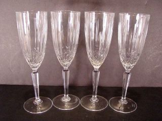 Set Of 4 Waterford Marquis Crystal Sparkle Champagne Flutes 9 1/4 "
