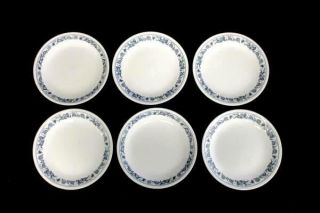 Set Of 6 Vintage Corelle Livingware Salad Plates Old Town Blue 8.  5 "