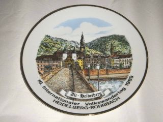 Heidelberg Rohrbach 1989 Volkswandertag 7.  50 " Porcelain Plate German Hiking Asso