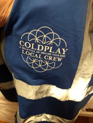 Coldplay 2017 A Head Full Of Dreams Local Crew Lights Team Vest Size Xl