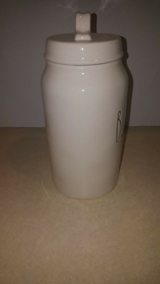 Rae Dunn Blessed Canister With Lid White With Black Writing 2
