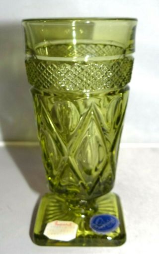 Imperial Glass Ohio Cape Cod Green Juice Glass Cup Pressed