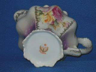 RS Prussia Creamer,  Roses,  Gold stencils & sponged on detail. 5