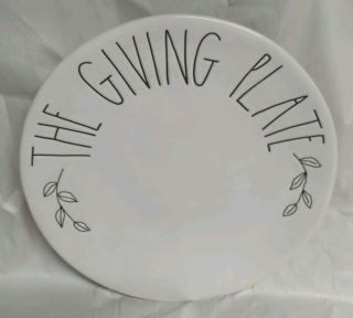 Rae Dunn By Magenta L/l " The Giving Plate " Dish Ceramic Farmhouse Brand Htf