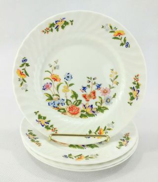 Aynsley Cottage Garden Bread Plates 6 3/8 " Butterfly England Near Set Of 4