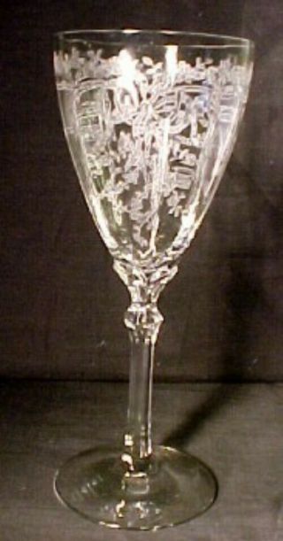 Fostoria Crystal June Clear Pattern Water Goblet - 8 - 1/4 "