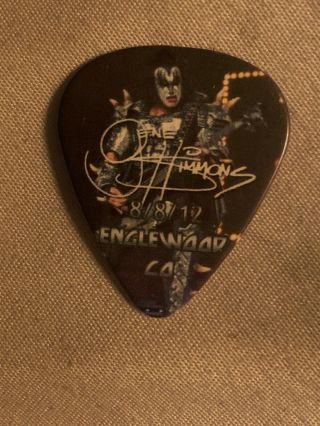 KISS Tour Guitar Pick LIVE Icon Gene Simmons Rock Band 8/16/12 Concord Cali Bass 3