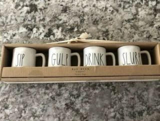 Rae Dunn Espresso Mugs Sip Gulp Drink Slurp