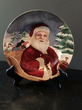 American Atelier Santa Clause Plates 5052 Set Of 4 Christmas 4