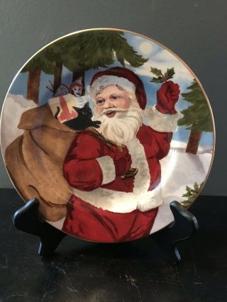 American Atelier Santa Clause Plates 5052 Set Of 4 Christmas 6