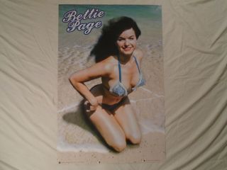 Bettie Page Poster Beach Bikini Babe Pinup