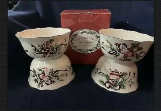 Charter Club Winter Garland Set Of 4 Cereal/ Soup Bowls With Box 1998