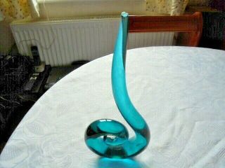 Murano Glass Heavy Blue Freeform Sculpture Vgc