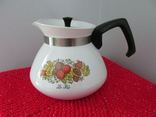 Vintage Corning Ware 6 Cup Coffee Tea Pot Spice Of Life " Le The " P - 104