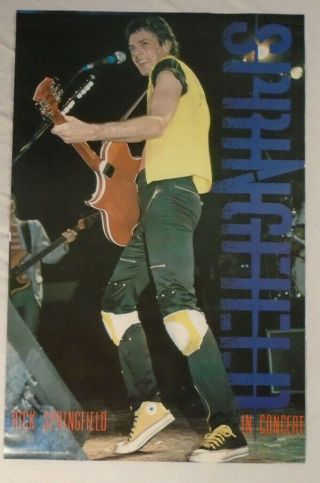 Rick Springfield 1982 Poster Birite Chicago Live Stage Shot With Guitar