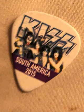 Kiss South America 2015 Tour Paul Stanley Guitar Pick Signed Starchild Rare 40