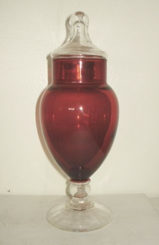 Vintage Usa Ruby Red Glass Candy Dish Design Nr