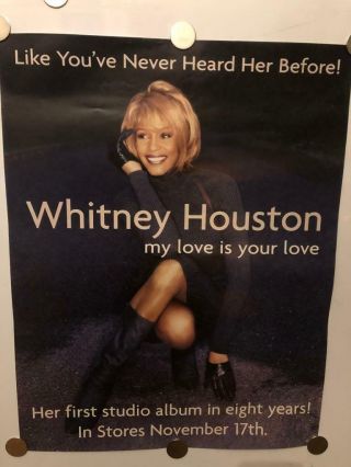 Promo Whitney Houston " My Love Is Your Love " Album Poster 22 " X17 " The Bodygaurd