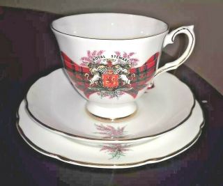 Royal Grafton Royal Stewart Tea Cup Saucer Plate Bone China Scottish Tartan