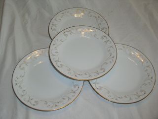 Set Of 4 Noritake Fine China Duetto Pattern 8¼ " Salad Plates