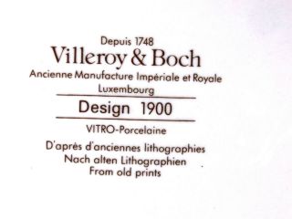 Villeroy Boch Design 1900 Dinner Plate,  Art Deco,  Artist Signed,  10 
