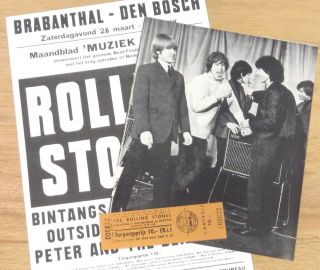 Rolling Stones - Reprint 1966 Den Bosch,  Holland Program,  Ticket,  Mini Poster
