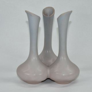 Van Briggle Pottery Art Deco Gray Triple Bud Vase (trujillo)
