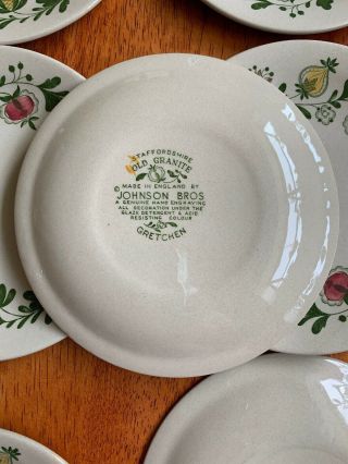 7 Johnson Brothers Gretchen Bread Plates Staffordshire Old Granite Porcelain 3