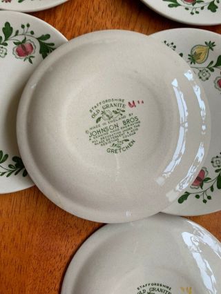 7 Johnson Brothers Gretchen Bread Plates Staffordshire Old Granite Porcelain 4