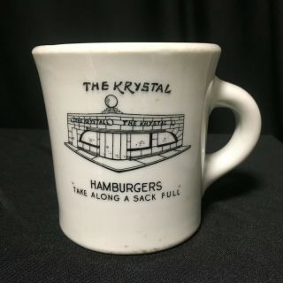 Vintage 1971 " The Krystal Hamburgers " Coffee Mug Shenango China Restaurant Ware