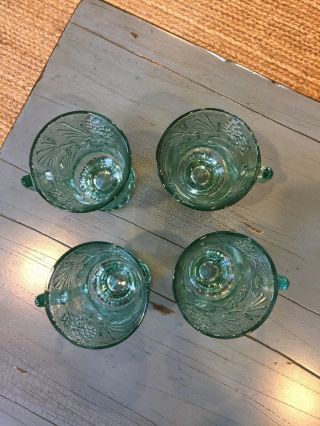 Tiara Green Glass Four Mugs Rare Ponderosa Pine NIB 2