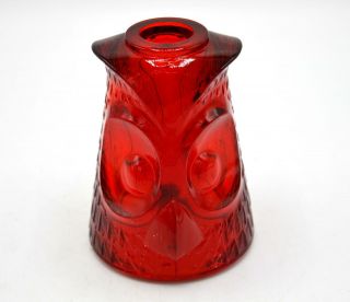 Vintage Viking Ruby Red Glass Owl Fairy Lamp Replacement Part - Top Part Only