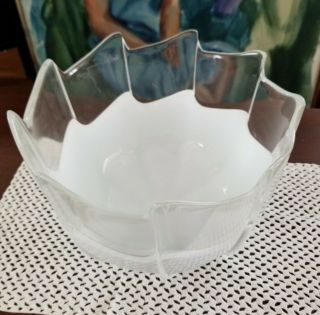 Vintage Rosenthal Studio - Linie Crystal Glass Frosted White Scalloped Serving