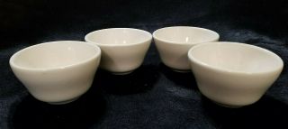 Vintage Buffalo China Ironstone Restaurant Ware White Custard Bowls,  4 Each