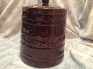 Marcrest Daisy & Dot Brown Stoneware Vintage Cookie Jar, .