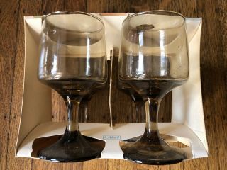 Vintage Libbey Tawney Accent Mid Century MadMen Wine Stem Glasses Old Stock 3