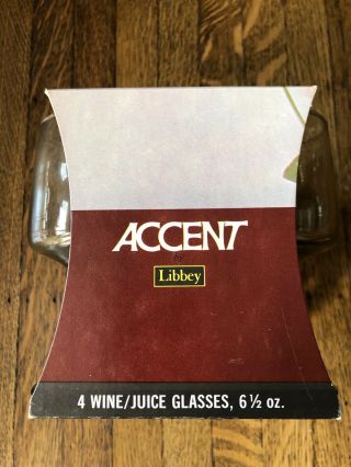 Vintage Libbey Tawney Accent Mid Century MadMen Wine Stem Glasses Old Stock 4