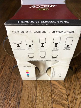 Vintage Libbey Tawney Accent Mid Century MadMen Wine Stem Glasses Old Stock 5