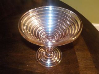 Depression Glass Manhattan Pink Footed Comport.