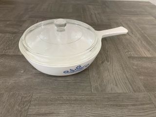 Corning Ware Blue Cornflower Sauce P - 83 - B 6 1/2 In - With Pyrex Lid Cond