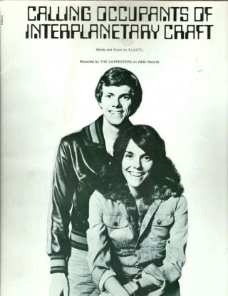 Sheet Music: The Carpenters Calling Occupants Of Interplanetary Craft
