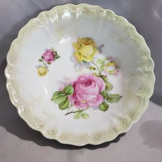 Antique German Porcelain Serving Bowl Lusterware Shabby Chic Dish