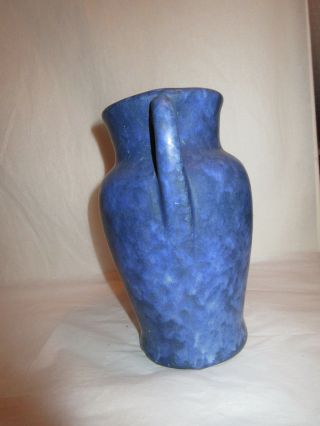 Antique Art Pottery Vase Blue Mottled - Early 1900s 2