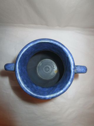 Antique Art Pottery Vase Blue Mottled - Early 1900s 6