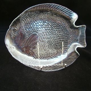 Arcoroc Poisson Clear Fish Dinner Plate (s) 10 1/4 " X 8 1/2 " With Sticker