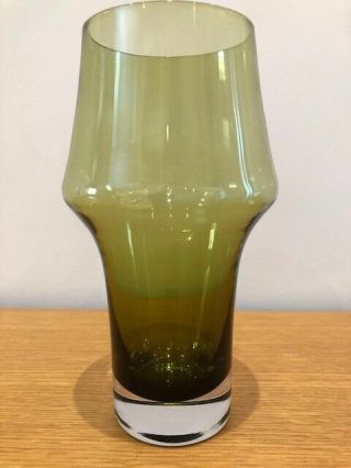 Riihimaki Riihimaen Lasi Oy Finnish Tamara Aladin Forest Green Glass Vase 18cm