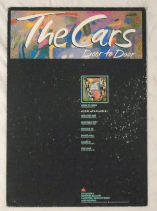 The Cars 1987 Promo Display Bin Card Door To Door Ric Ocasek Poster